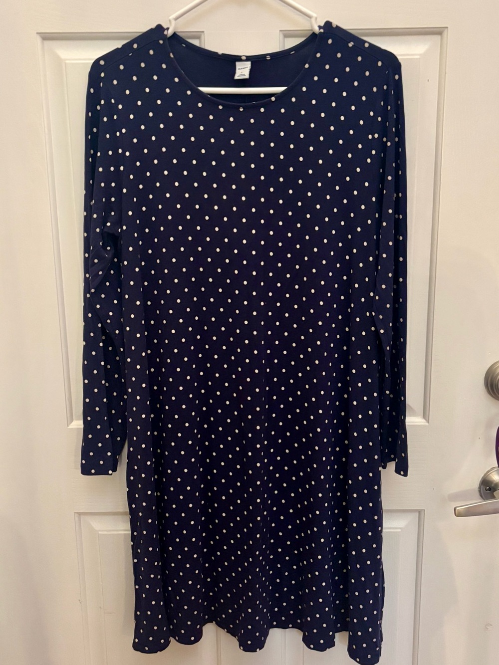 Old Navy Navy and White Polka Dot Swing Dress size Large